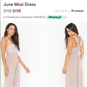 Show Me Your Mumu Bridesmaid Dress: “June Maxi Dress” in Soft Beige